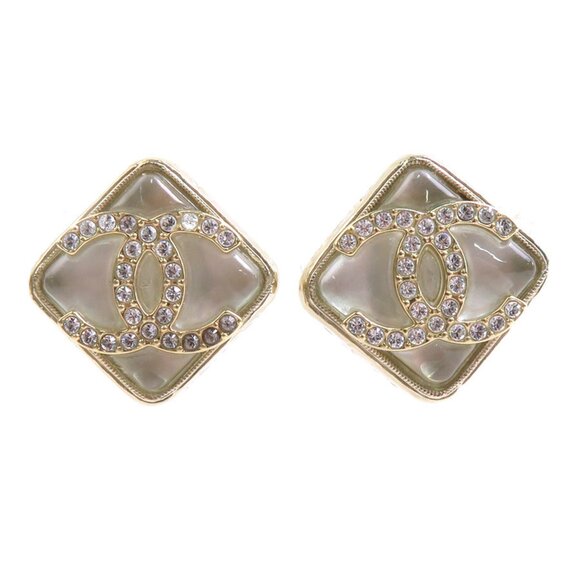 CHANEL Gold Logo Earrings